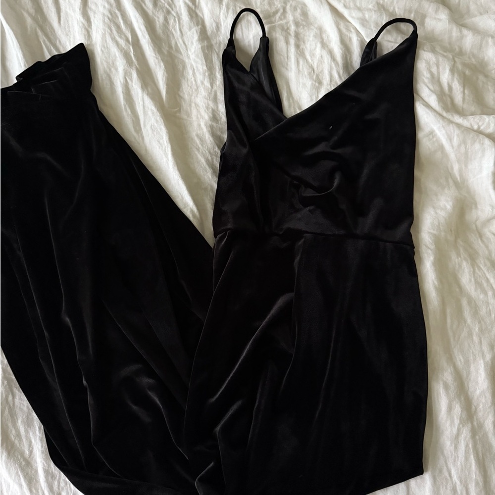 Jenny Yoo Black Velvet Dress